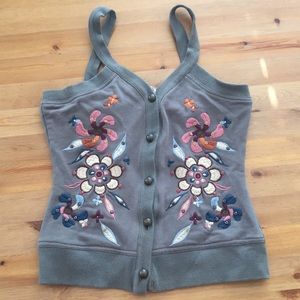 🔆Embroidered vest top with tags (S)